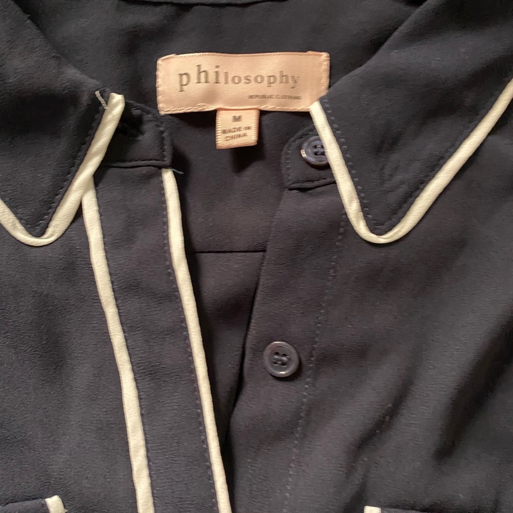 Philosophy navy blue blouse - Picture 5 of 5